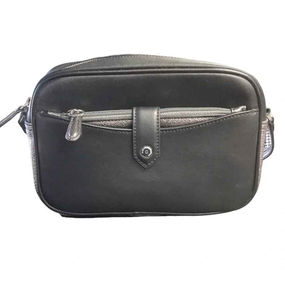 GILI Got It Love It Black Leather crossbody Purse